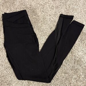 lululemon athletica Black Leggings with mesh leg cut-outs